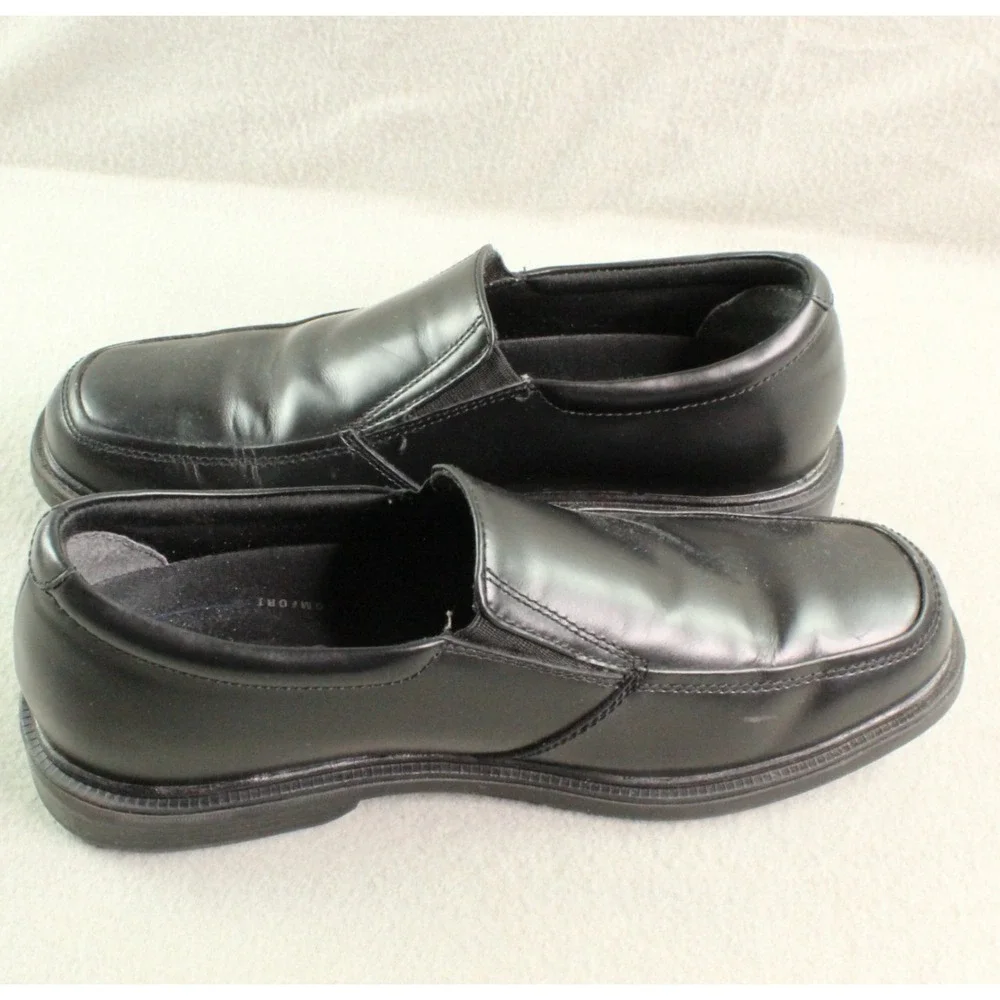 Nunn Bush 9.5M Black Slip Resistant Leather Loafers Work Dress Shoes Comfort